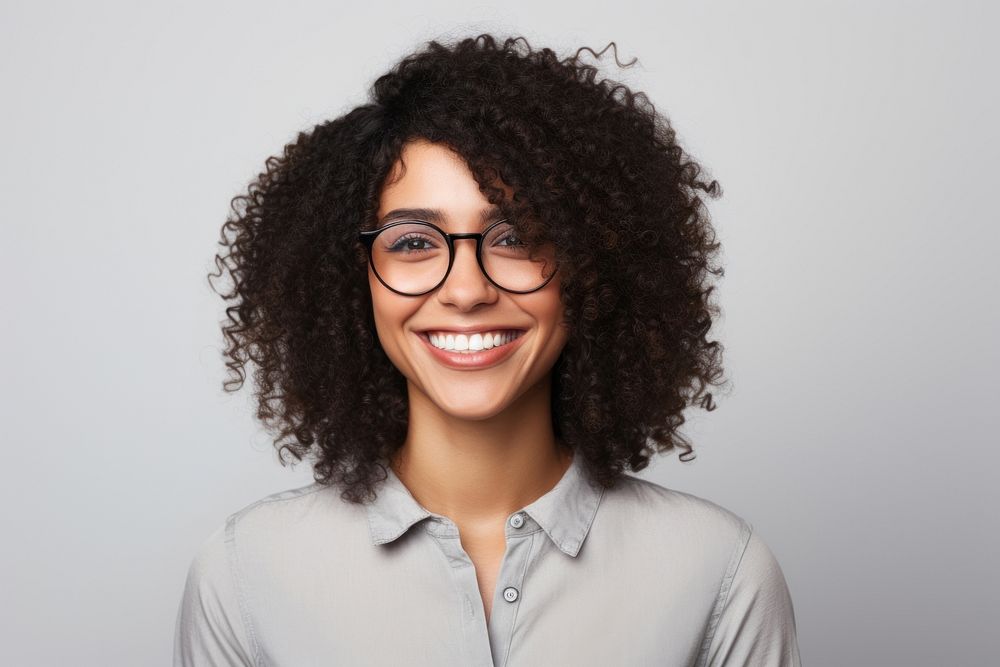 Portrait glasses smiling adult. 