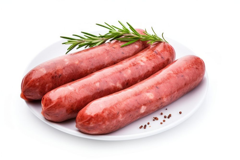 Raw sausage plate meat food. AI generated Image by rawpixel.