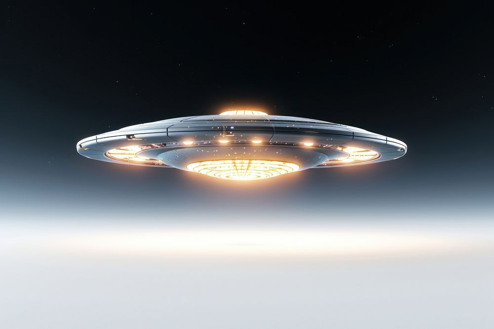 Ufo lighting transportation illuminated. 