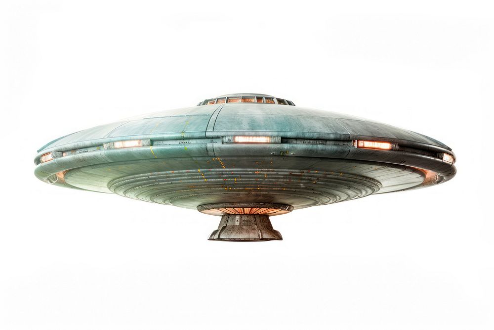 Vintage ufo white background architecture zeppelin. AI generated Image by rawpixel.