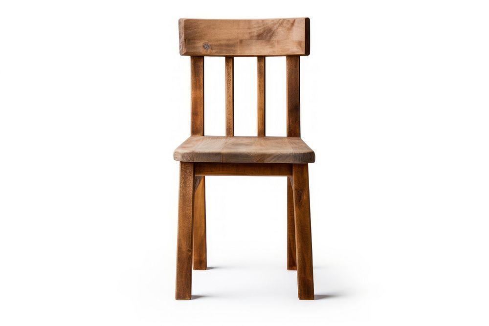 Wooden chair wood furniture white background. AI generated Image by rawpixel.