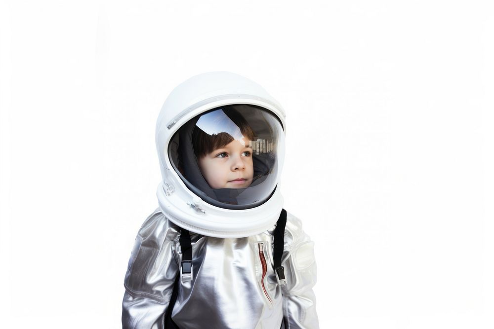 Astronaut kid helmet protection innocence. AI generated Image by rawpixel.