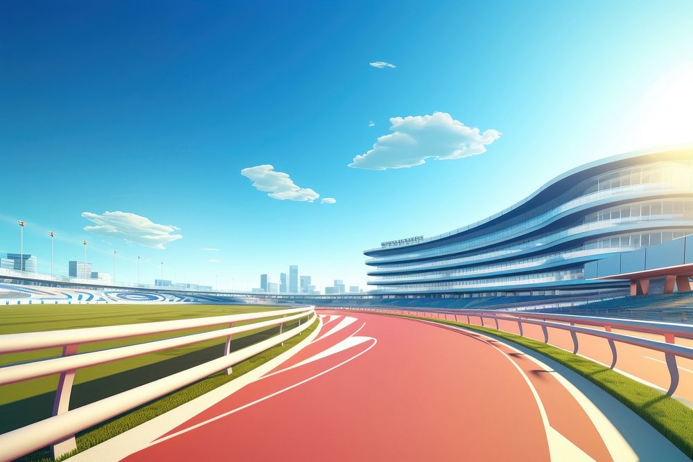 Racecourse outdoors sports city. AI generated Image by rawpixel.
