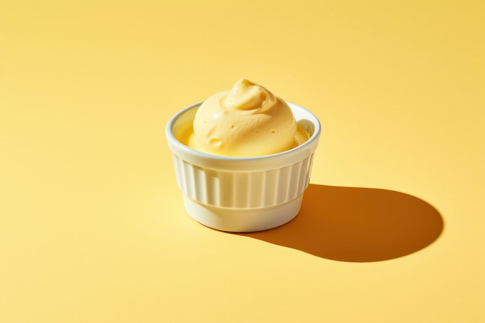 Custard dessert yellow cream. AI generated Image by rawpixel.