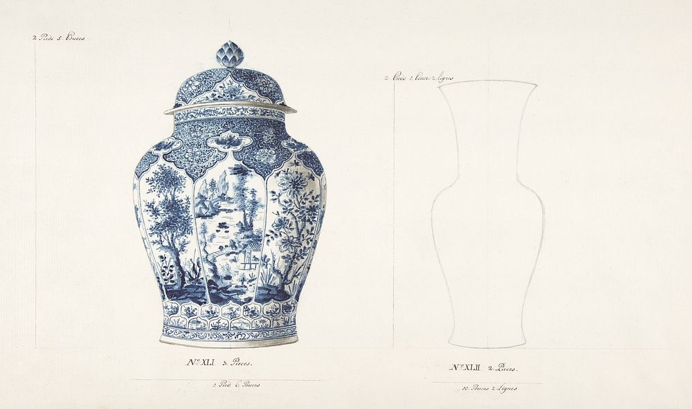 Design for Two Vases (1770&ndash;85), vintage illustration. Original public domain image from The MET Museum. Digitally…