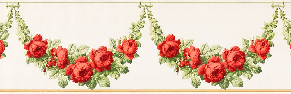 Frieze (1900–1920), vintage red flower illustration. Original public domain image from The Smithsonian Institution.…