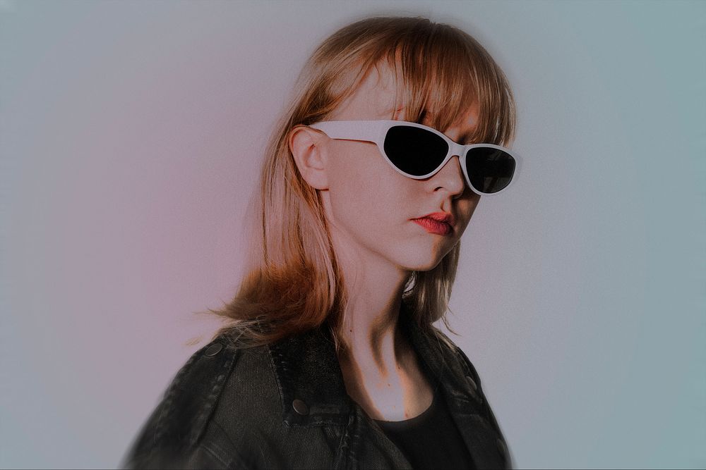 Young woman in sunglasses image
