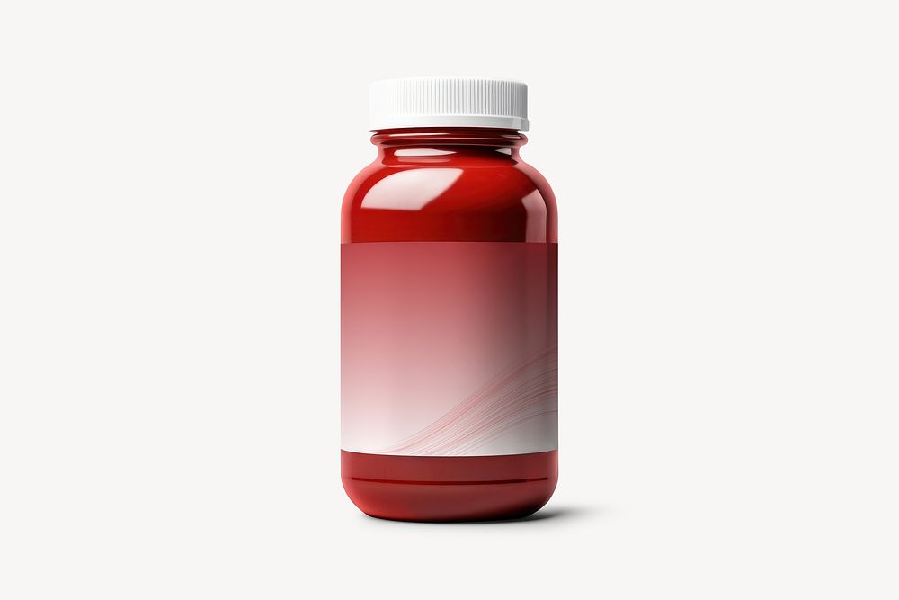Red medicine bottle, food packaging