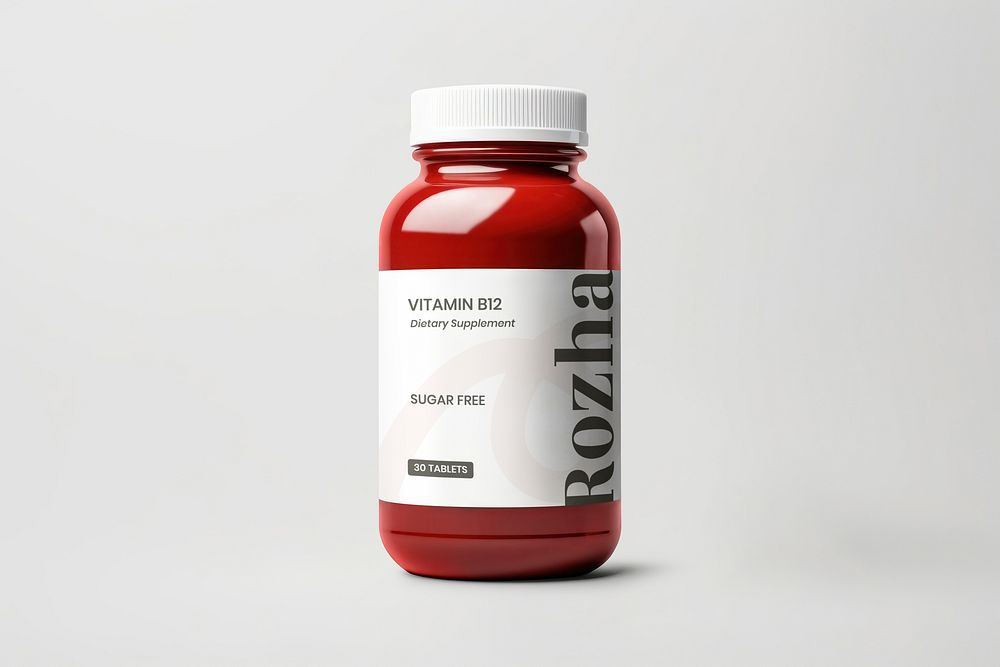 Vitamin bottle packaging mockup psd