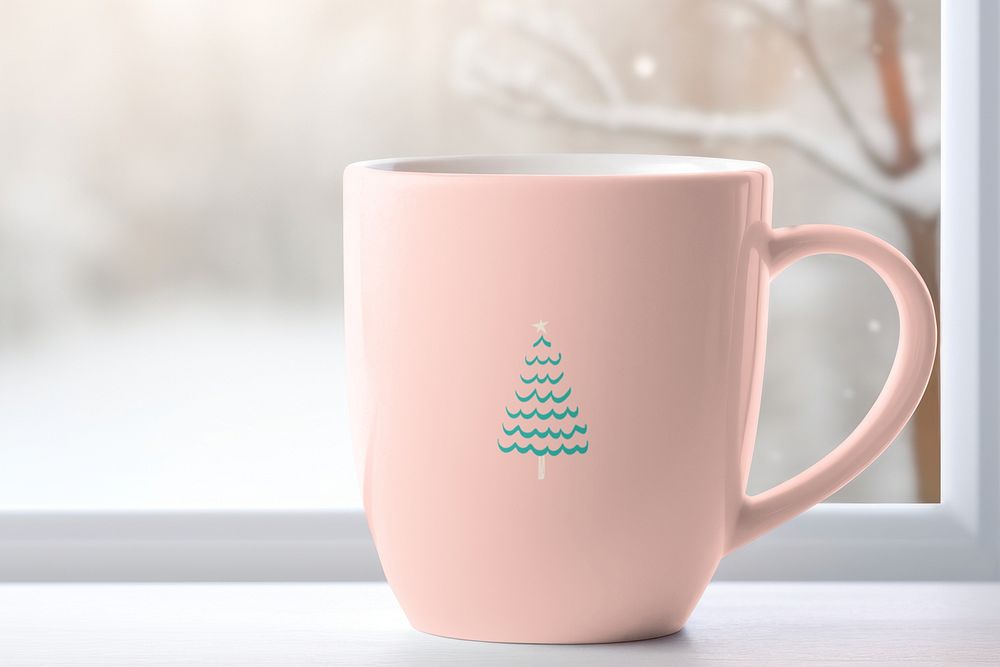 Pink Christmas coffee mug