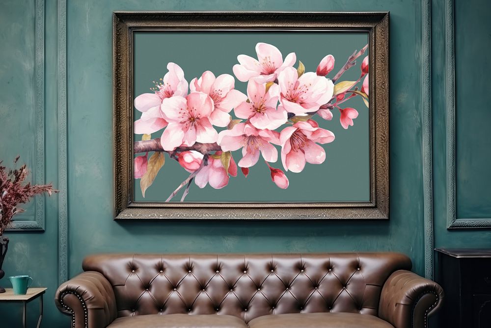 Picture frame with Sakura flower image