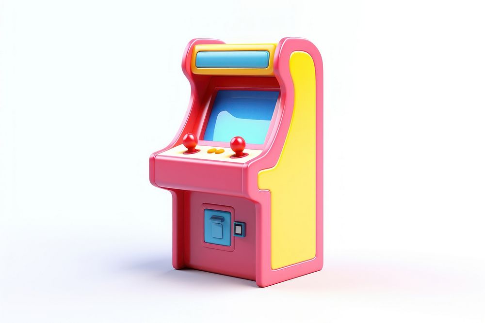 Game arcade white background electronics technology. AI generated Image by rawpixel.