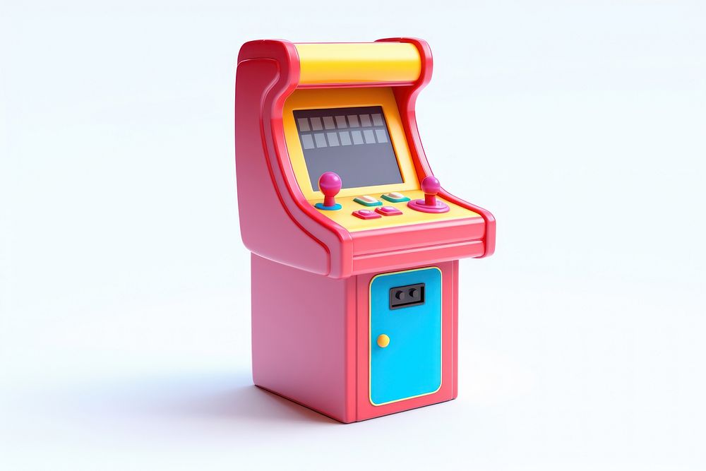 Game arcade white background technology letterbox. 