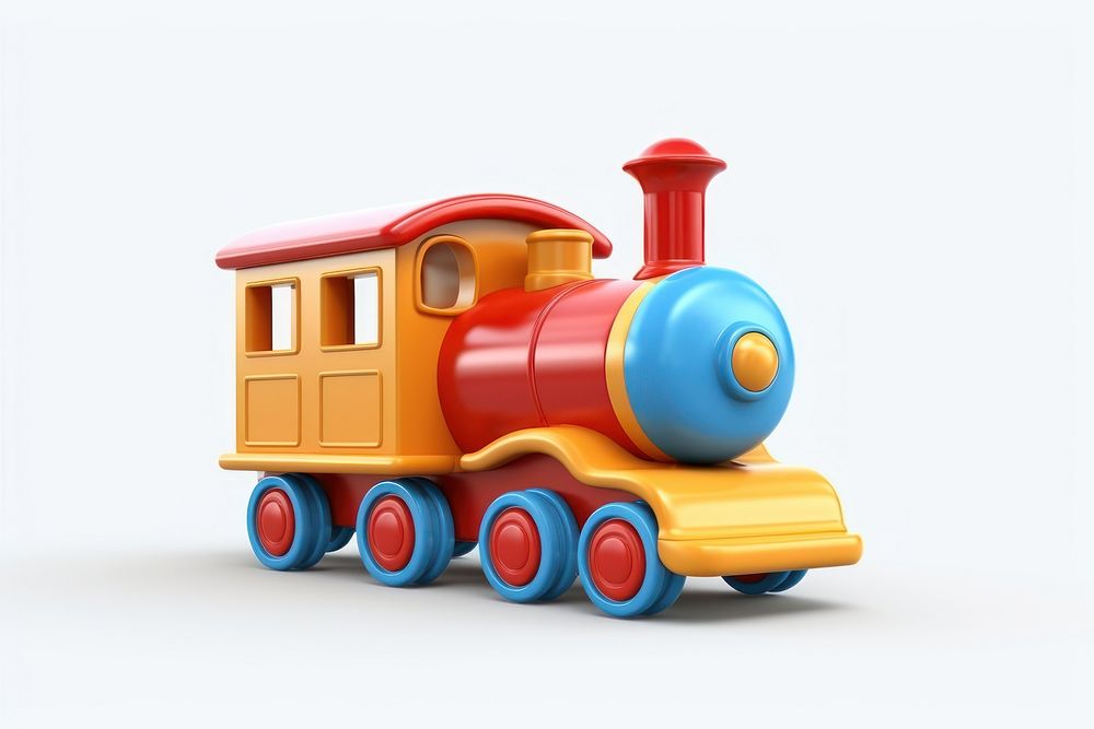 Train toy locomotive vehicle cartoon. 