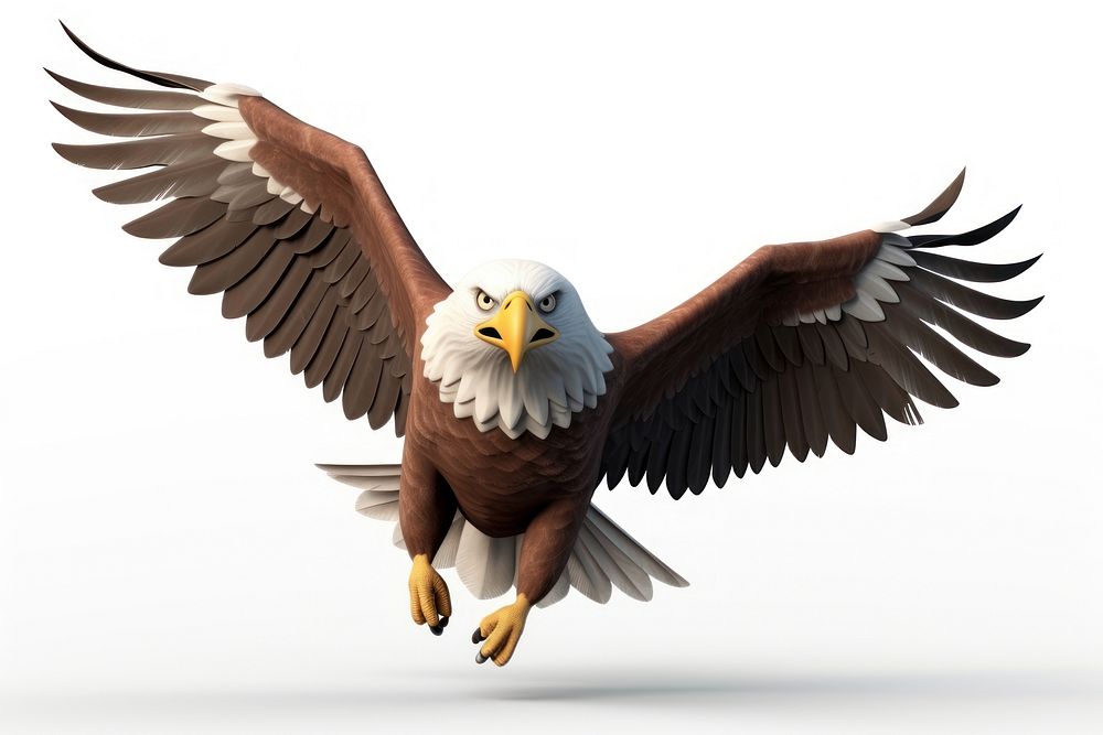 American bald eagle flying animal bird. AI generated Image by rawpixel.