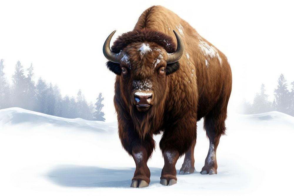 American bison livestock wildlife mammal. AI generated Image by rawpixel.