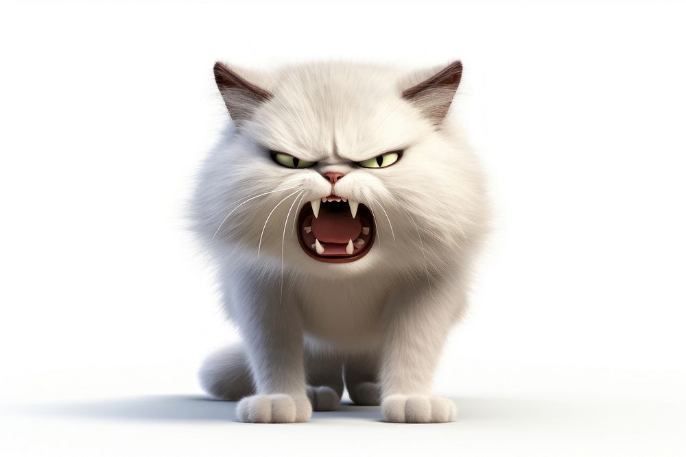 Cat angry face cartoon mammal animal. AI generated Image by rawpixel.