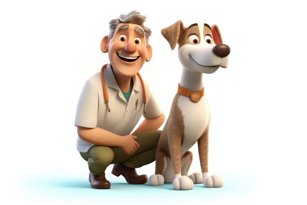 Old veterinarian cartoon doctor dog. AI generated Image by rawpixel.