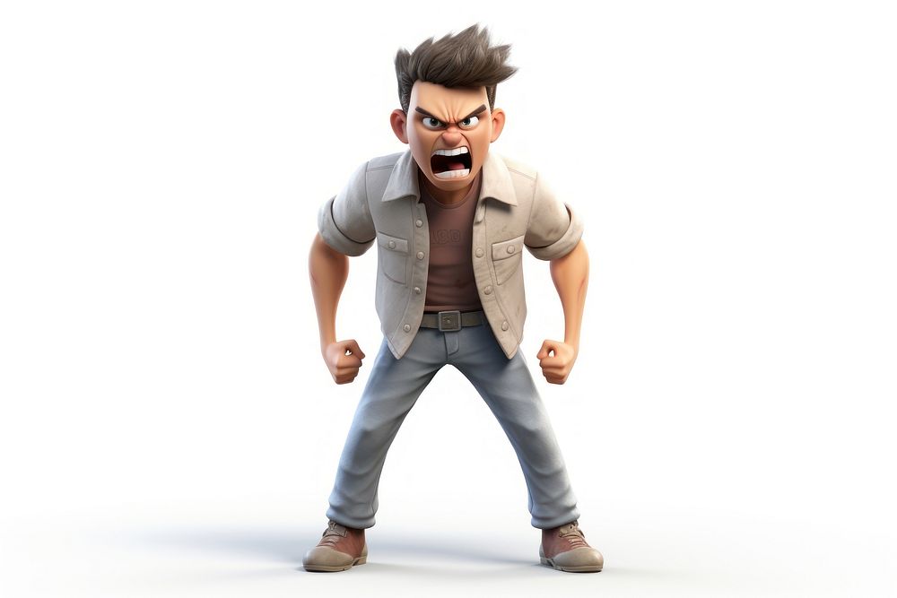 Man angry face shouting cartoon adult. AI generated Image by rawpixel.