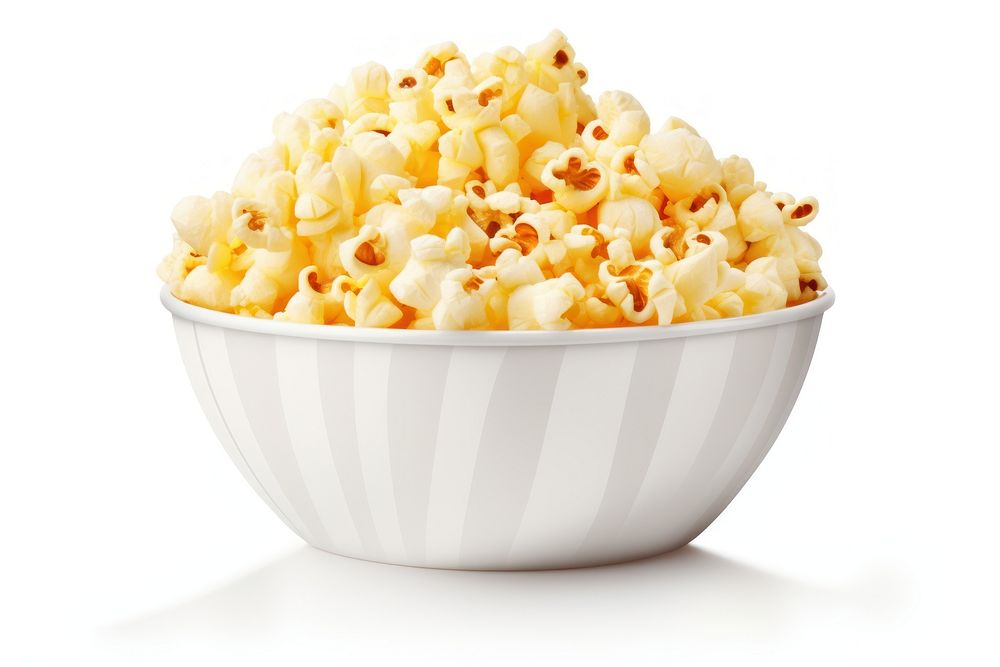 Popcorns snack food white background. AI generated Image by rawpixel.