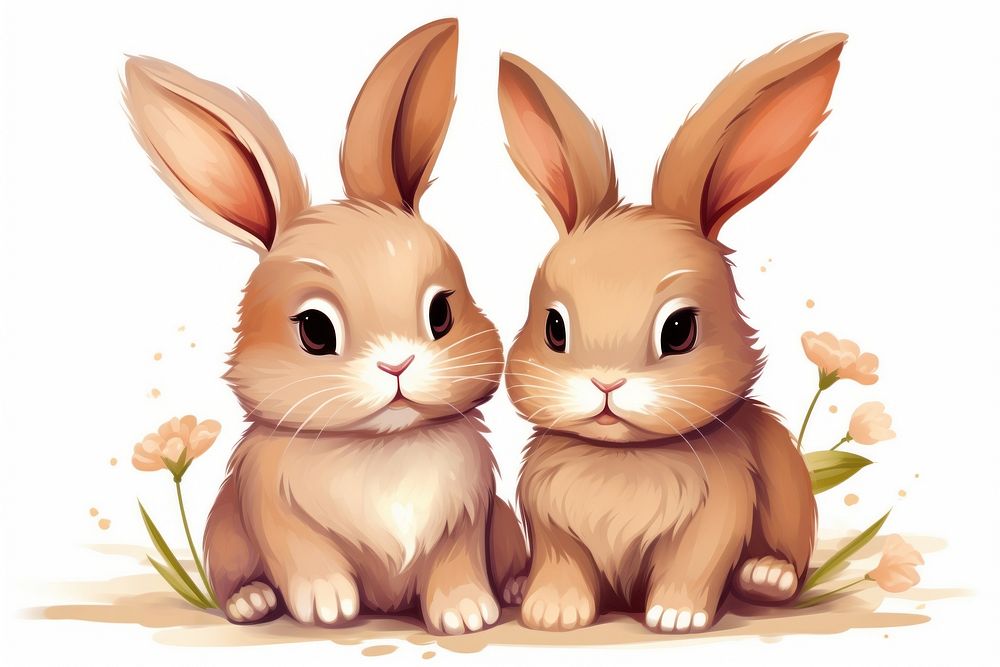 Cute baby rabbits animal mammal representation. AI generated Image by rawpixel.