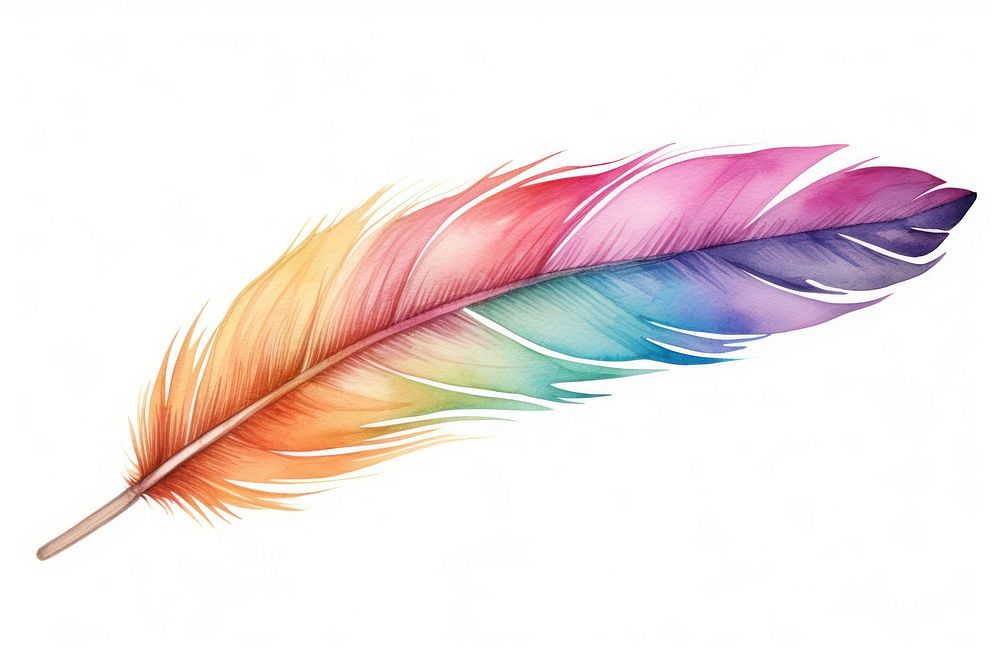 Colorful feather white background lightweight accessories. AI generated Image by rawpixel.