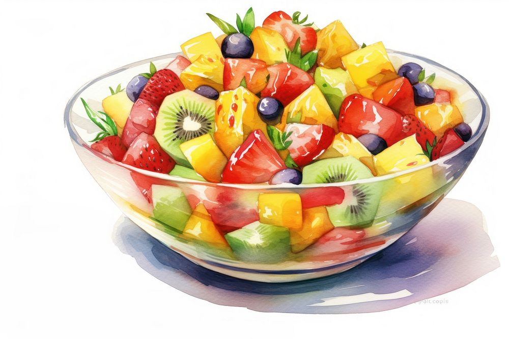 Fruit salad plant food bowl. AI generated Image by rawpixel.