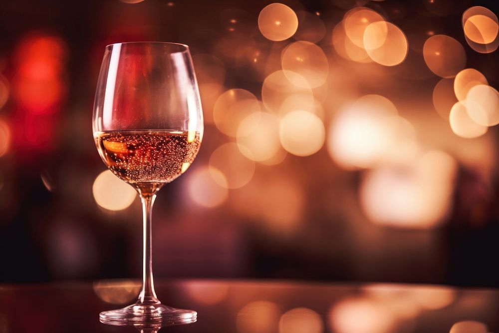 Glass wine lighting drink. AI generated Image by rawpixel.