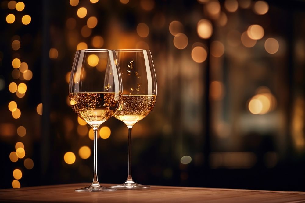 Glass wine lighting drink. AI generated Image by rawpixel.