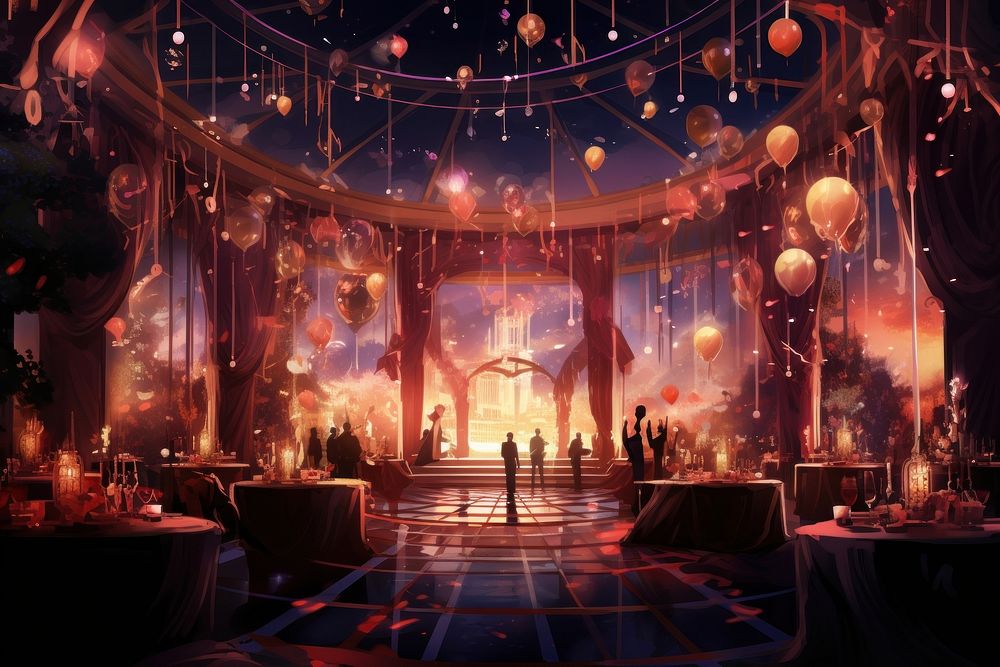 Luxury party architecture stage illuminated. AI generated Image by rawpixel.