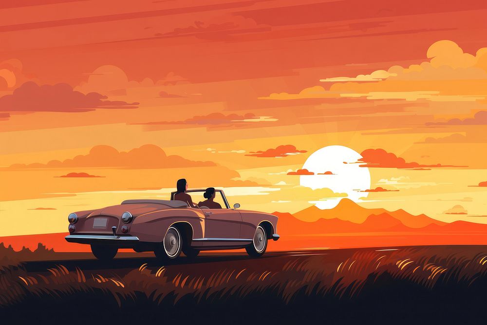 Convertible car outdoors vehicle horizon. 
