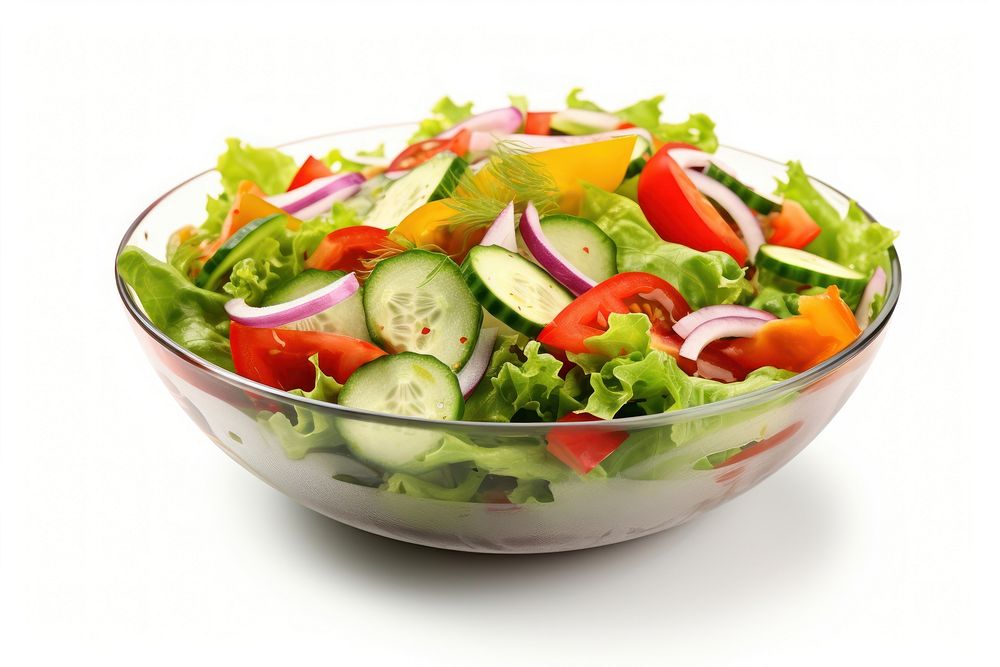 Fresh vegetable salad bowl plate plant. AI generated Image by rawpixel.