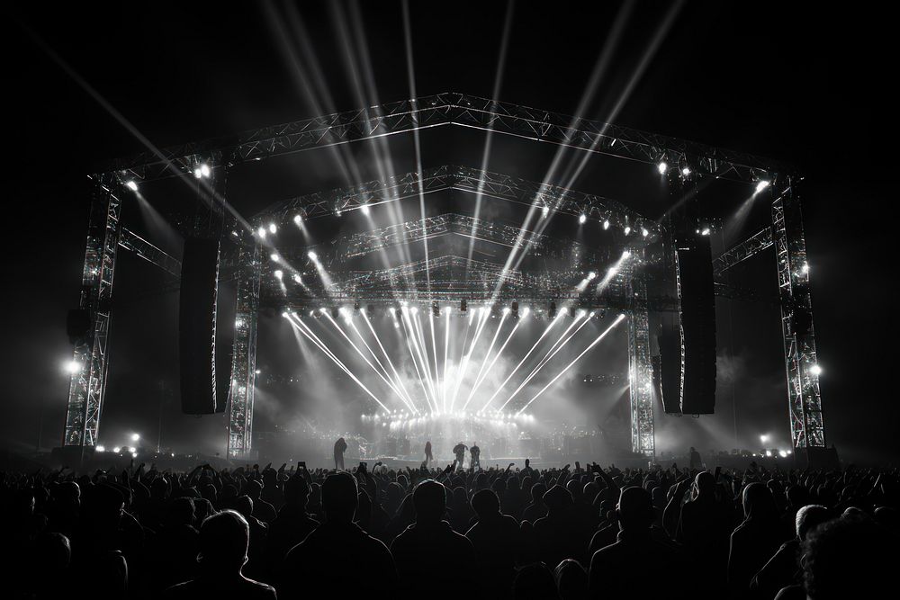 Concert festival light night. AI generated Image by rawpixel.