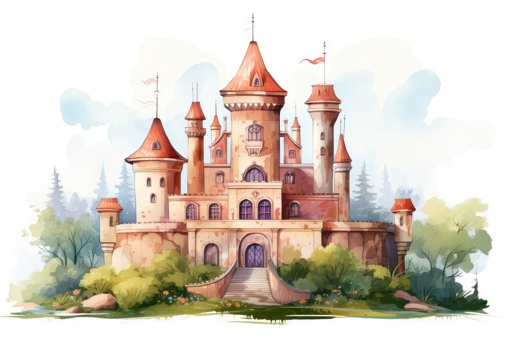 Castle architecture building spirituality. AI generated Image by rawpixel.