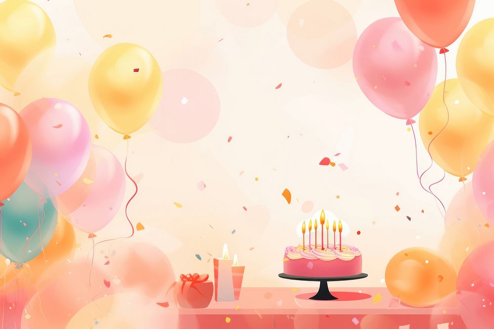 Birthday party balloon dessert candle. AI generated Image by rawpixel.