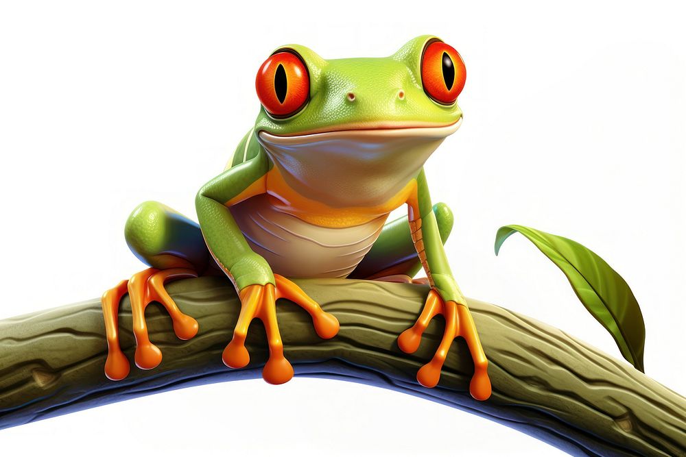 Red-eyed tree frog amphibian wildlife animal. 