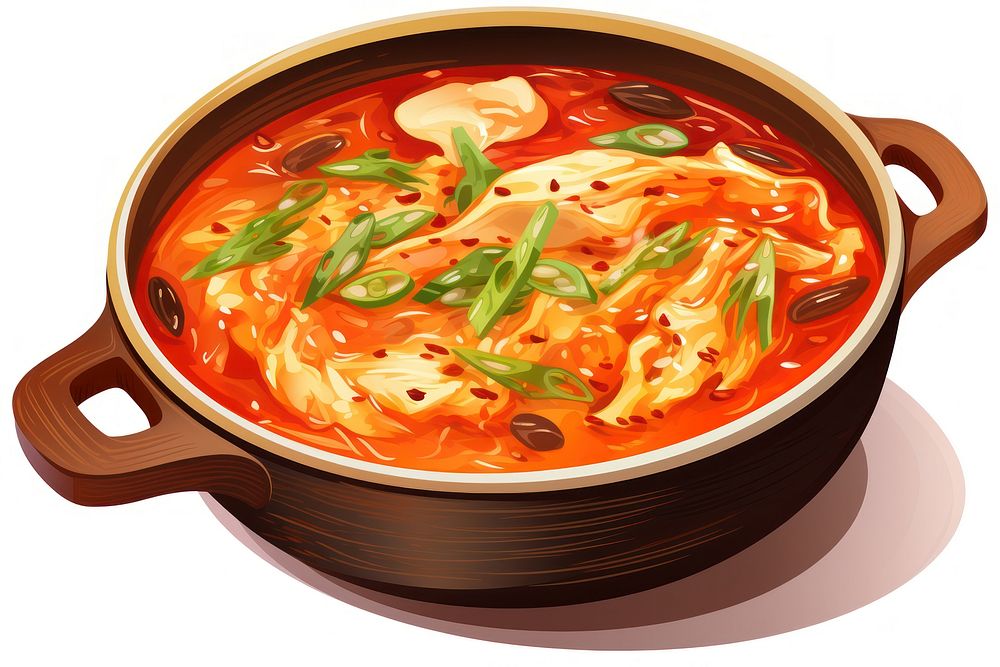 Kimchi Soup soup food stew. AI generated Image by rawpixel.