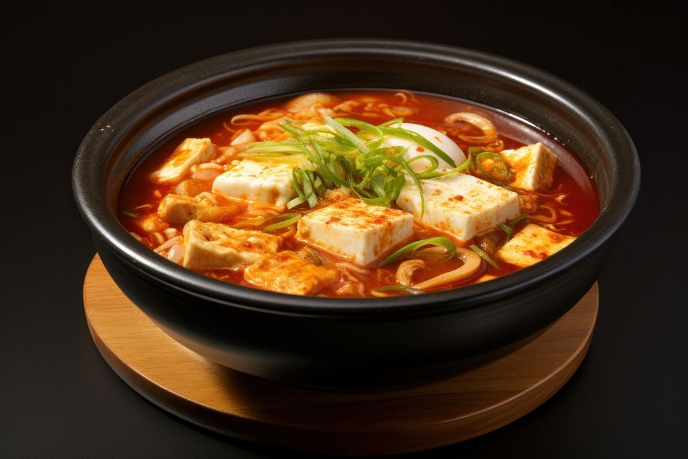 Kimchi Soup soup food meat. AI generated Image by rawpixel.