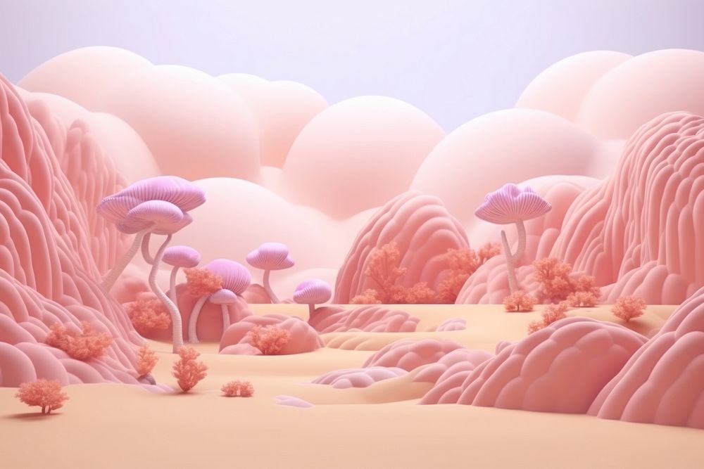 Landscape cartoon nature tranquility. AI generated Image by rawpixel.