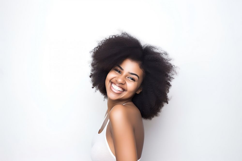 Afro women smile portrait laughing. AI generated Image by rawpixel.