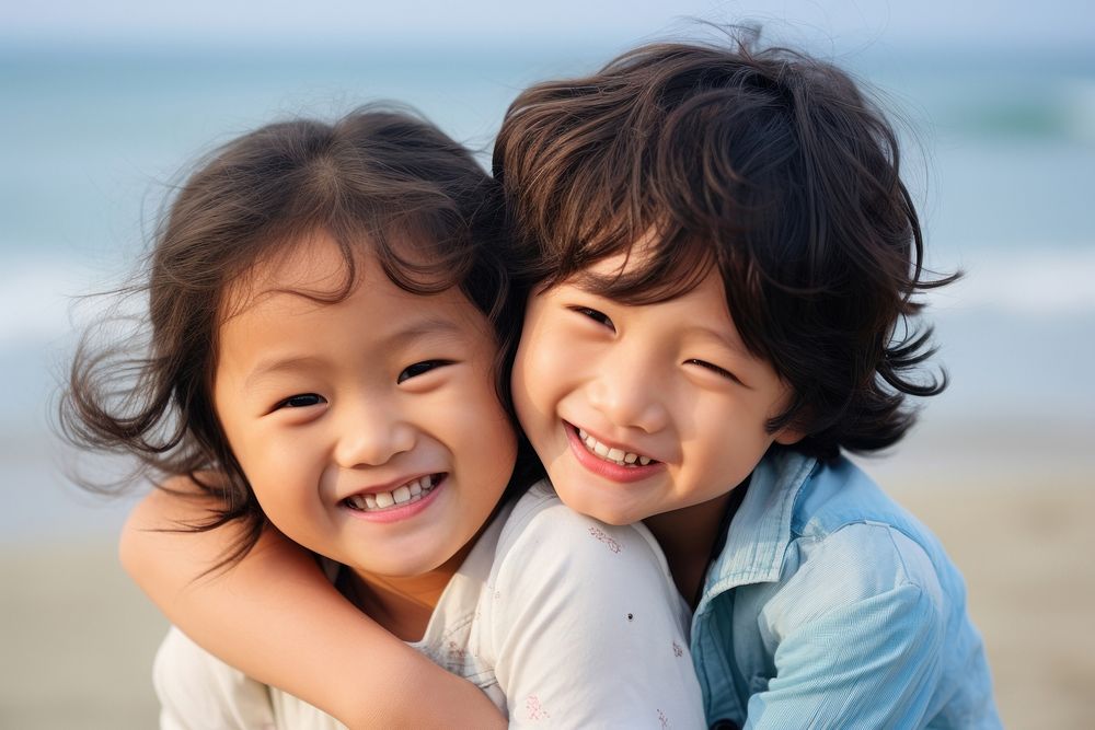 Asian children portrait smile photo. AI generated Image by rawpixel.