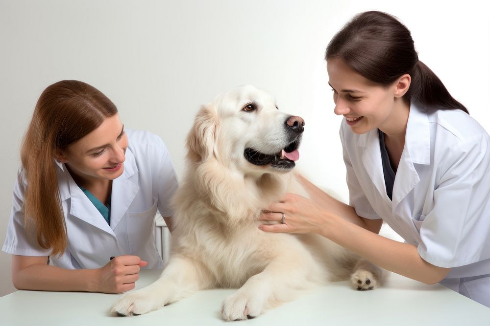 Veterinarians doctor adult dog. AI generated Image by rawpixel.