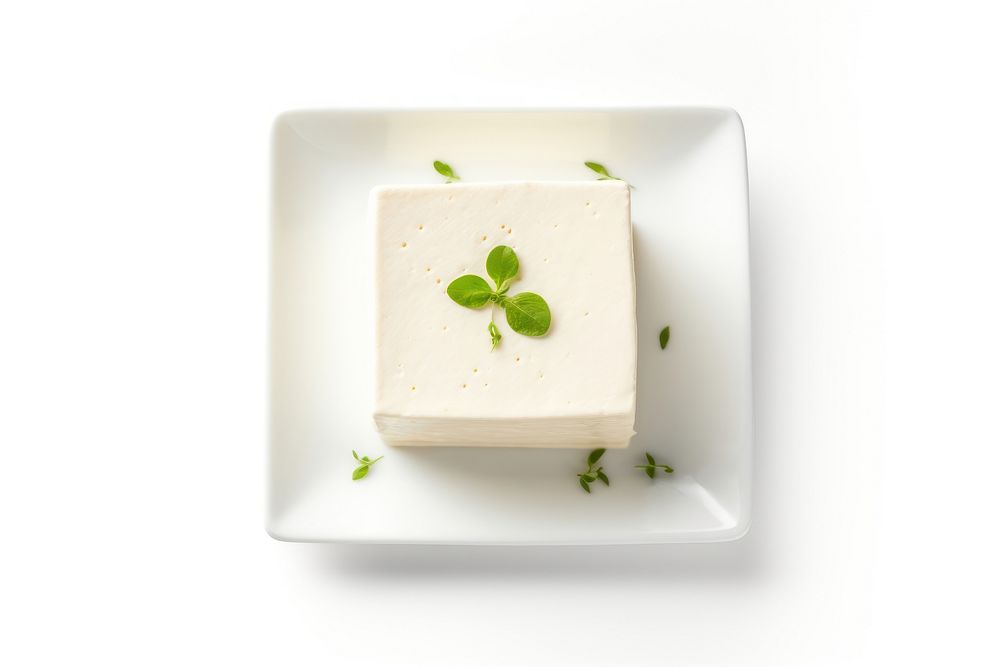 Tofu cheese plate food. AI generated Image by rawpixel.