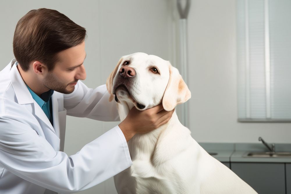 Male veterinarian dog mammal animal. AI generated Image by rawpixel.