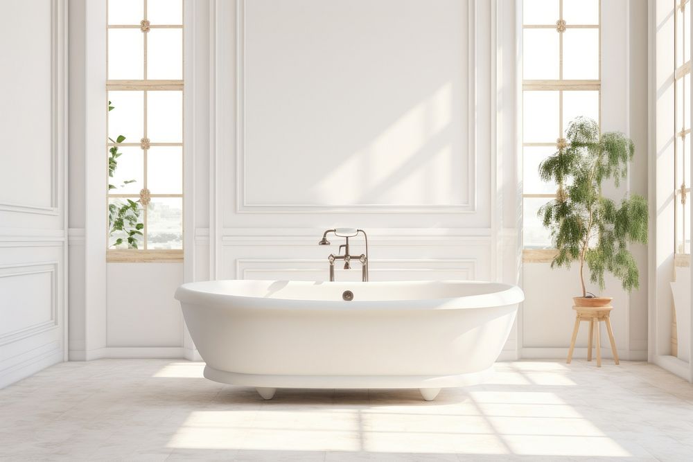 Retro bathtub plant architecture comfortable. | Premium Photo - rawpixel