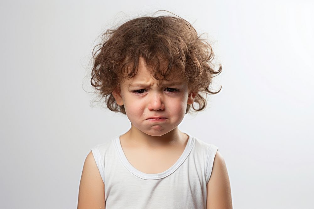 Crying portrait child photo. AI generated Image by rawpixel.