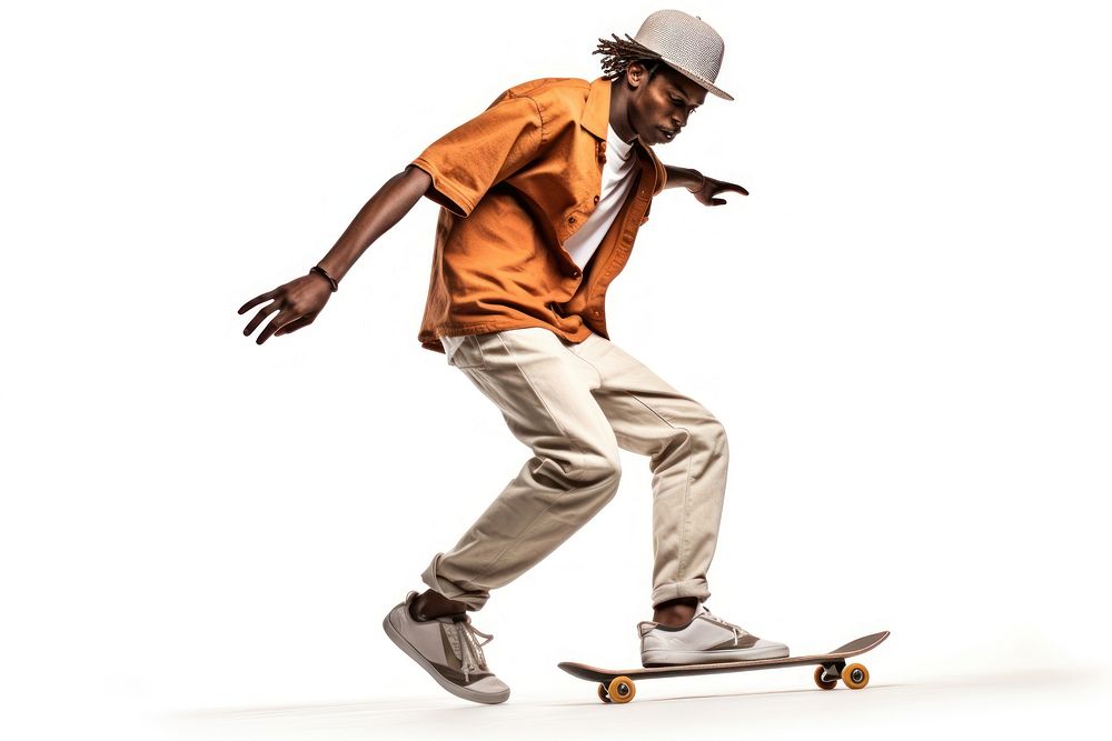 African man skateboard footwear shoe. AI generated Image by rawpixel.