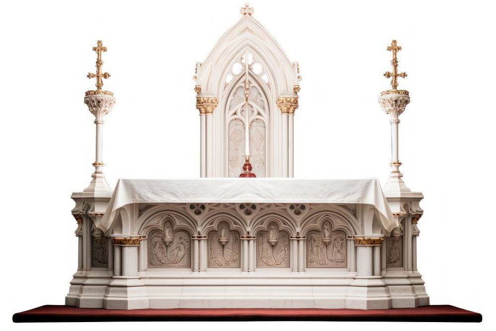 Altar architecture building white background. AI generated Image by rawpixel.