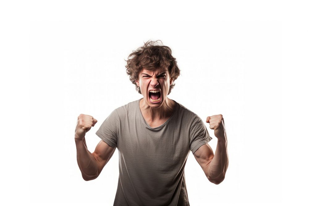 Angry young man shouting t-shirt adult. AI generated Image by rawpixel.