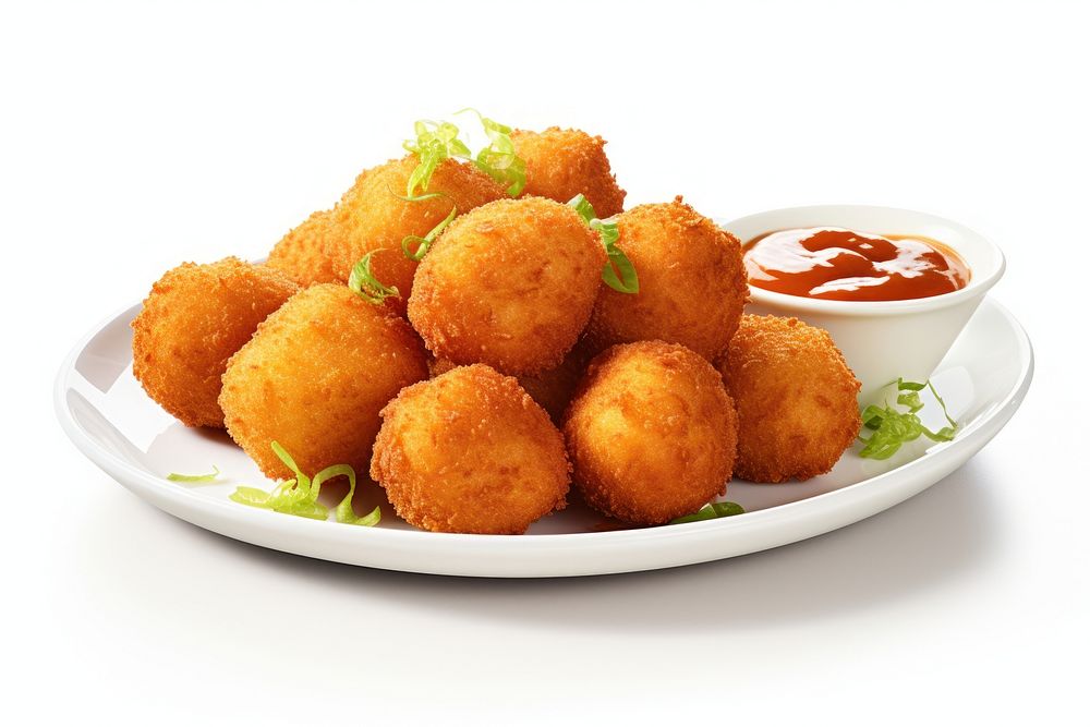 Appetizer food white background croquette. AI generated Image by rawpixel.